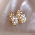 Gold Crystal Cluster Hoop Earrings