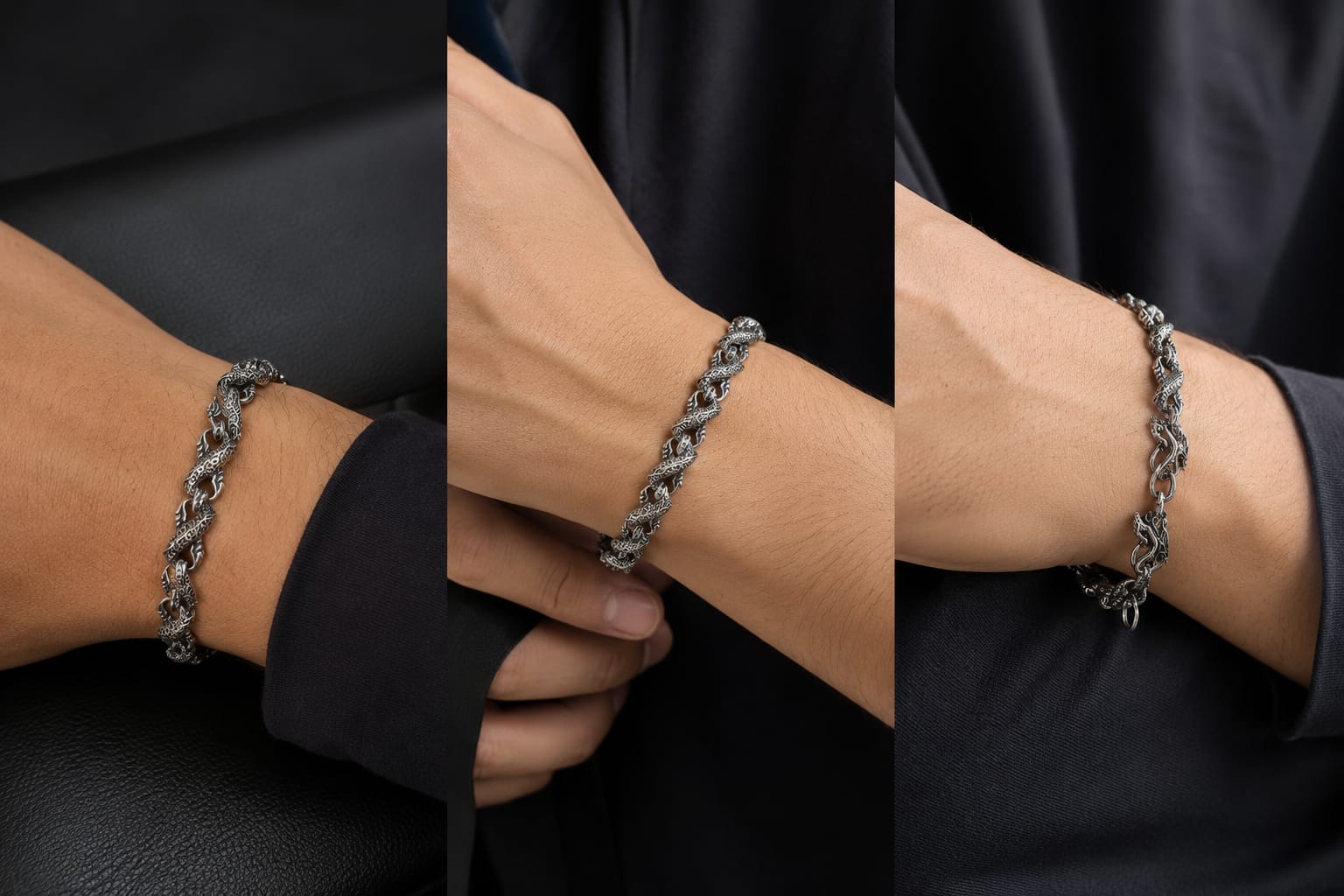 Antique Silver Dragon Body Chain Bracelet