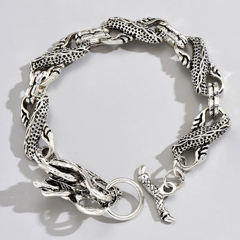 Antique Silver Dragon Body Chain Bracelet