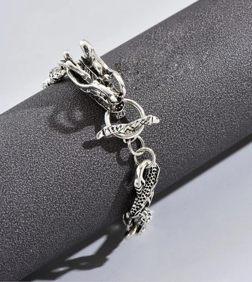 Antique Silver Dragon Body Chain Bracelet