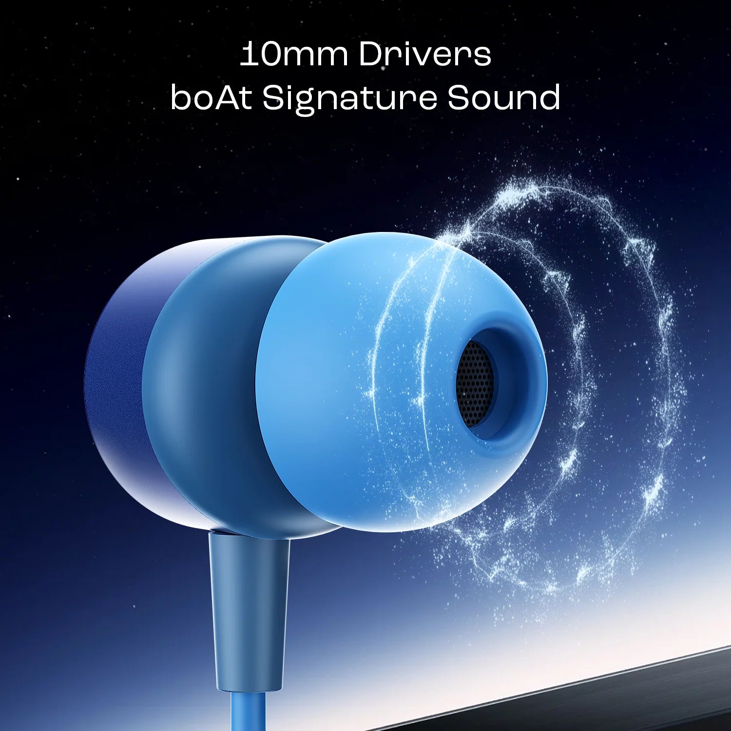 Bassheads 162v2  Wired Earphone with 10mm Drivers, boAt Signature Sound, Metallic Earbuds, Ergonomic Fit(BLUE)