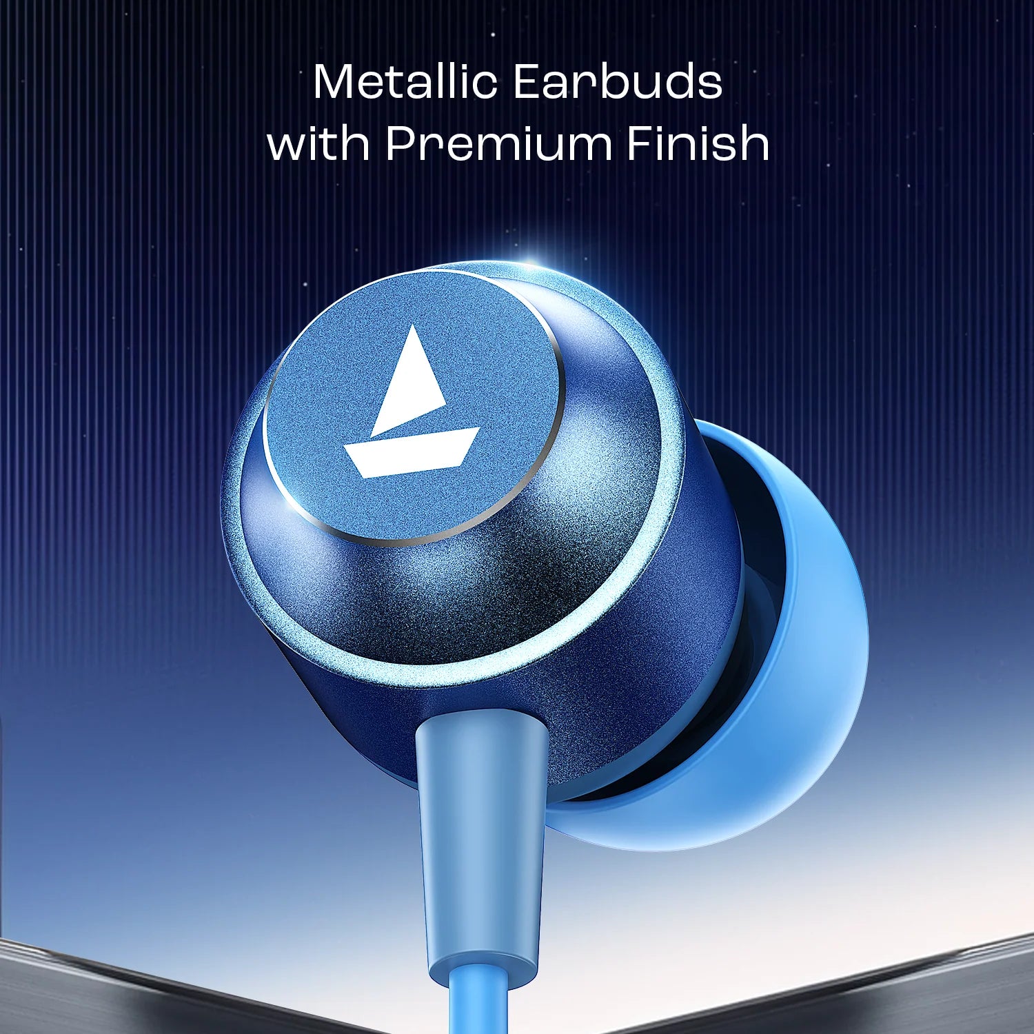 Bassheads 162v2  Wired Earphone with 10mm Drivers, boAt Signature Sound, Metallic Earbuds, Ergonomic Fit(BLUE)