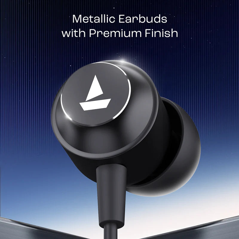 Bassheads 162v2 Wired Earphone with 10mm Drivers, boAt Signature Sound, Metallic Earbuds, Ergonomic Fit