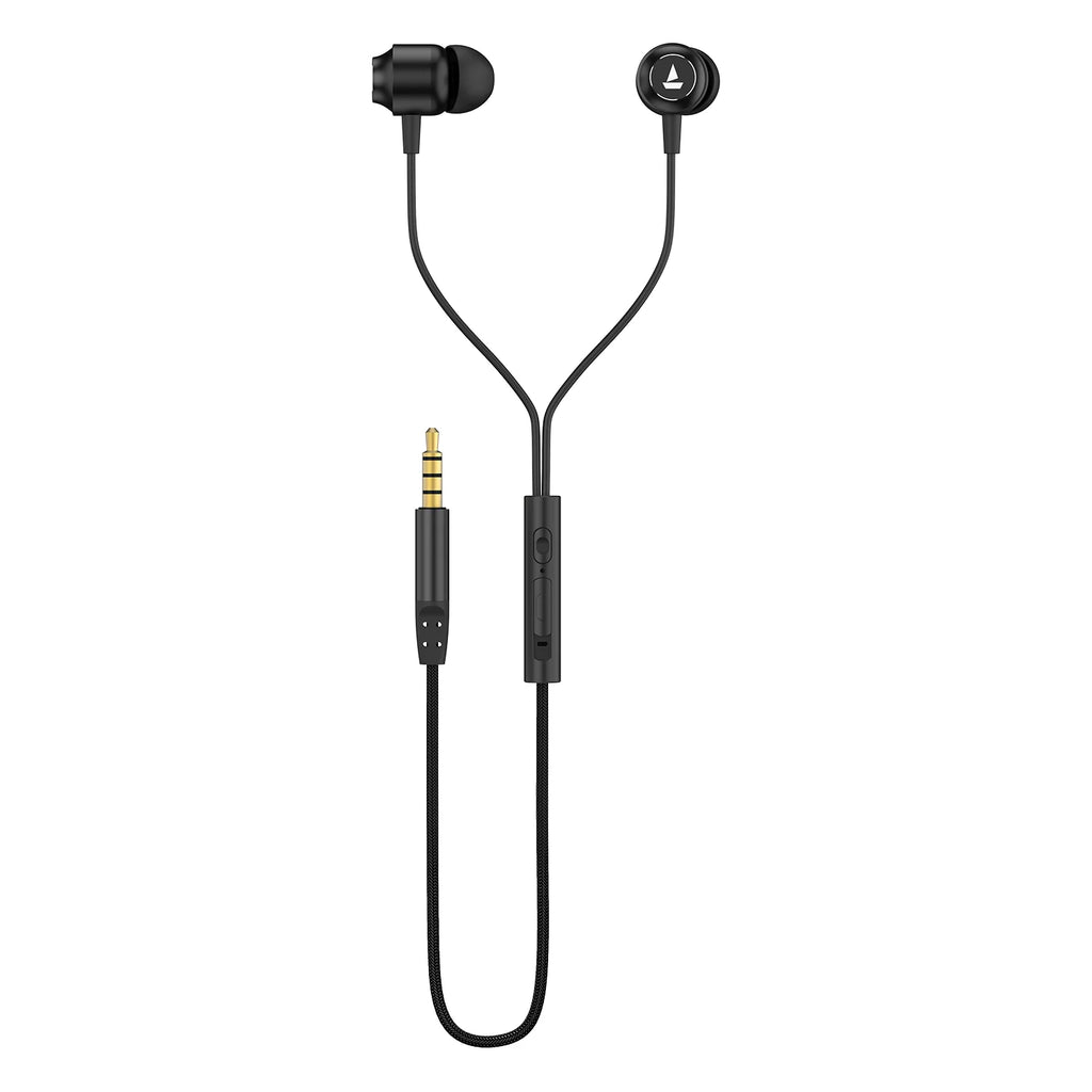 Bassheads 162v2 Wired Earphone with 10mm Drivers, boAt Signature Sound, Metallic Earbuds, Ergonomic Fit