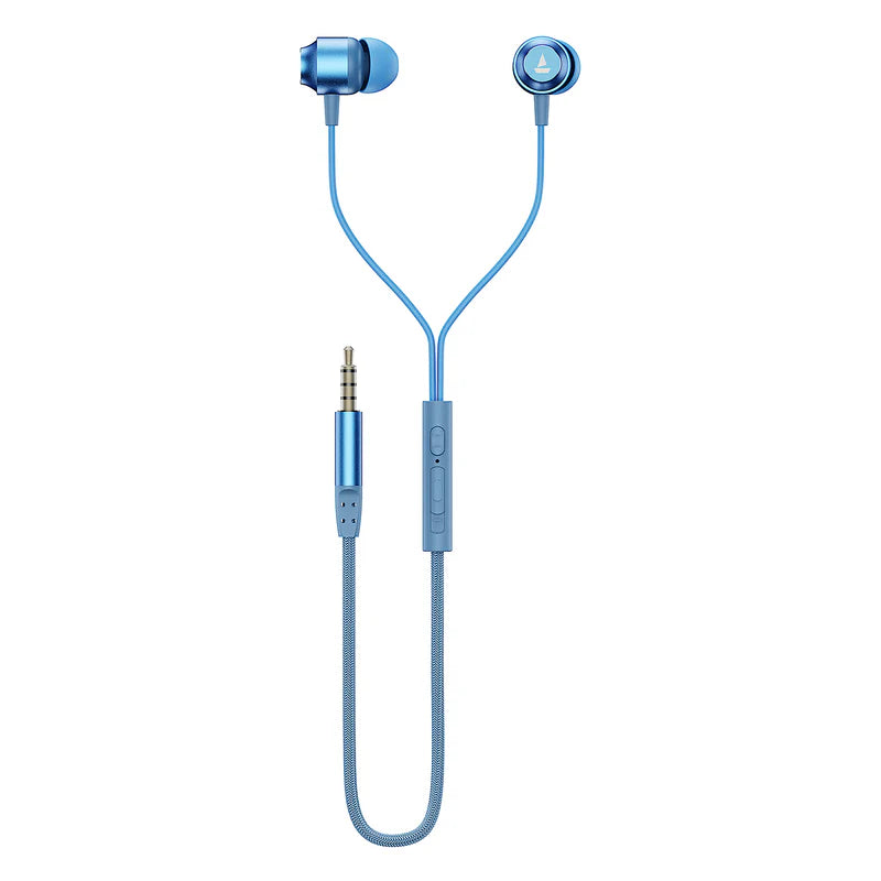 Bassheads 162v2  Wired Earphone with 10mm Drivers, boAt Signature Sound, Metallic Earbuds, Ergonomic Fit(BLUE)