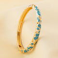 Luxurious white cloisonne metal bangles(blue)